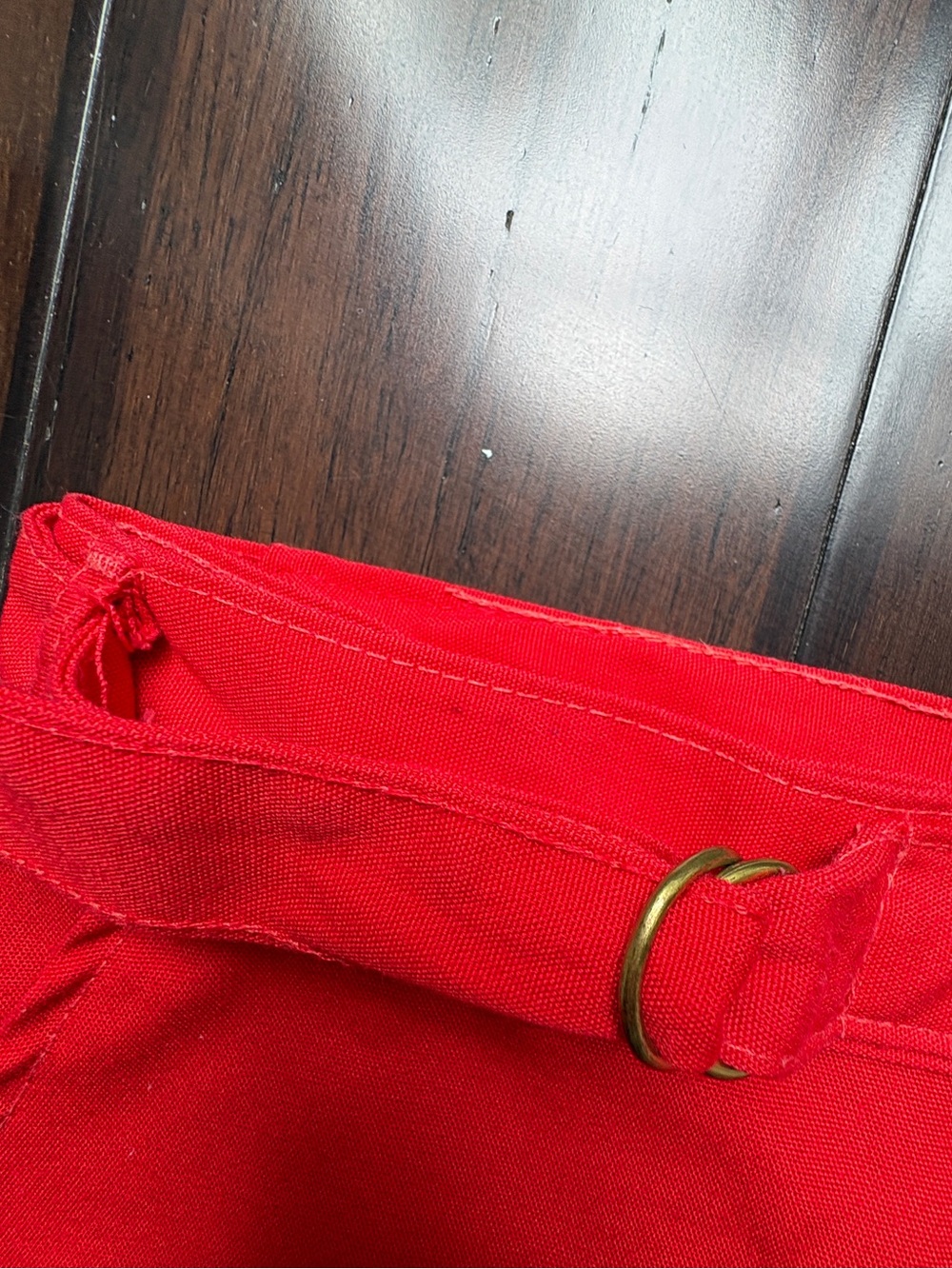 Vintage Orvis Vibrant Red Cotton A-Line Skirt wraparound Large Made in USA - Picture 4 of 8